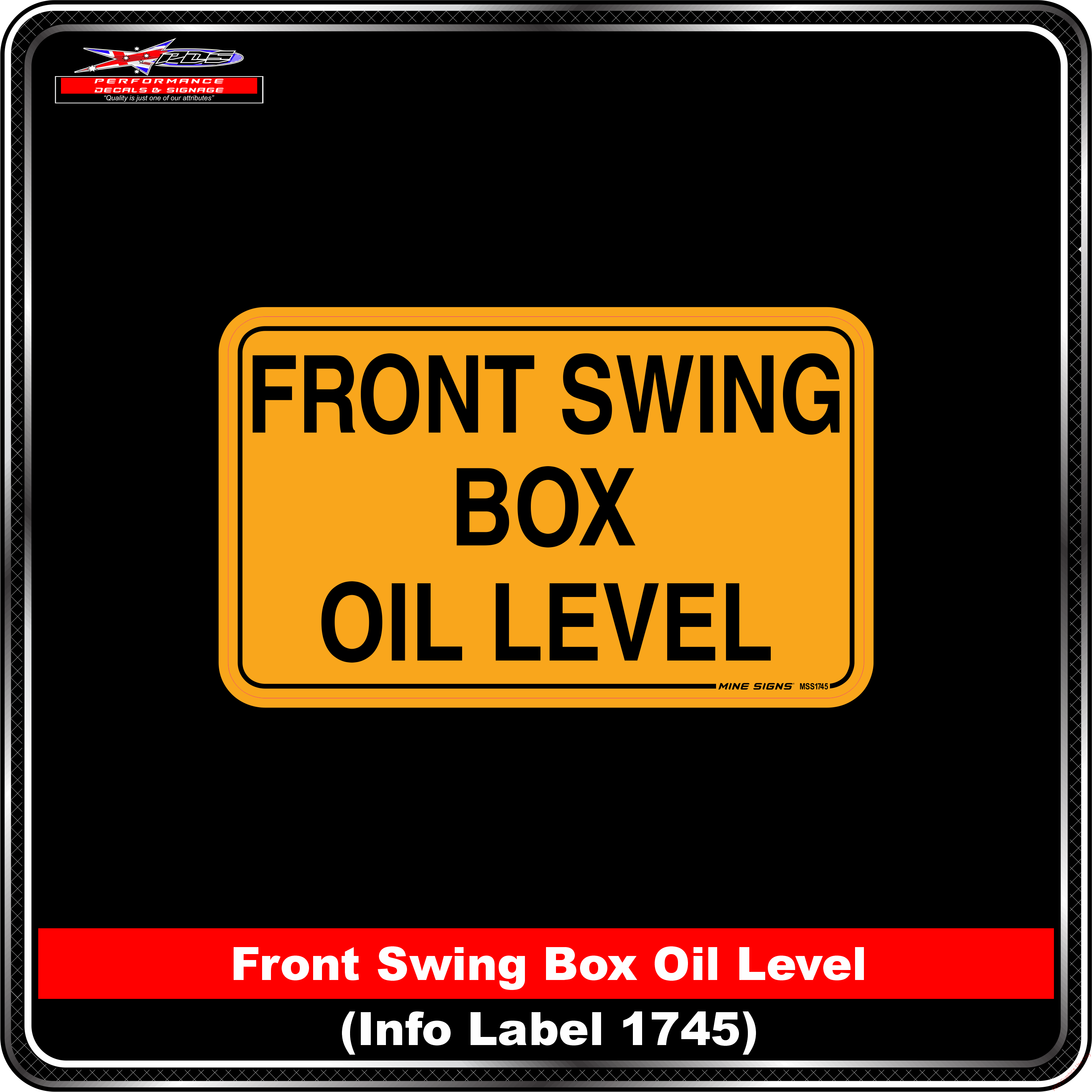 Front Swing Box Oil Level (Info Label 1745)