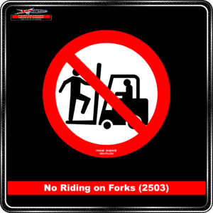 No Riding on Forks (Pictogram 2503) Product Background - Safety Signs - No Riding on Forks 2503