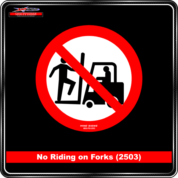 No Riding on Forks (Pictogram 2503) Product Background - Safety Signs - No Riding on Forks 2503