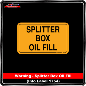 Splitter Box Oil Fill (Info Label 1754)
