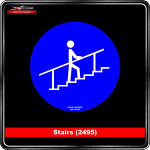 Stairs (Pictogram 2495) Product Background - Safety Signs - Stairs 2495
