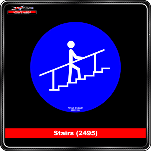 Stairs (Pictogram 2495) Product Background - Safety Signs - Stairs 2495