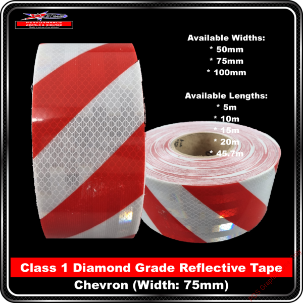 3M Red/White Class 1 Chevron Reflective Tape Product Backgrounds - Tape - 3M FYG Tape Red White Chevron Right 75