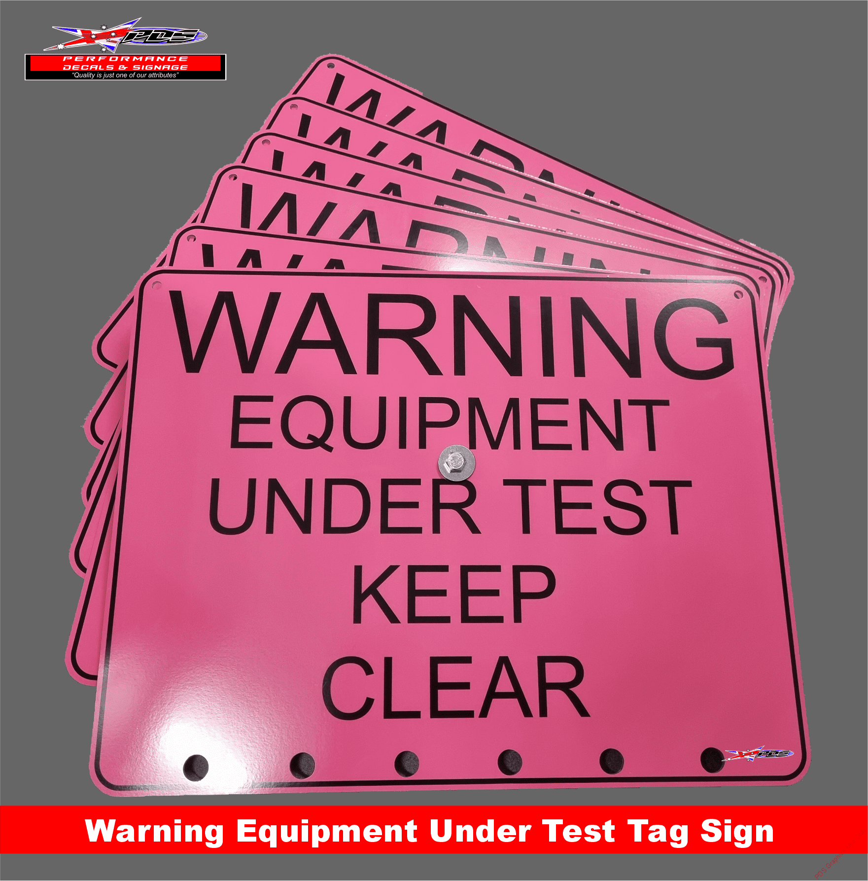 Warning Equip Tag Test Sign