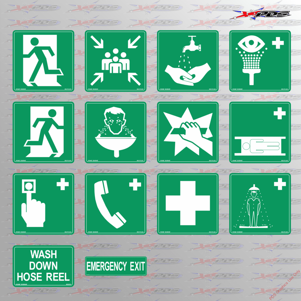 Emergency Information Signs AUS GOV Standards PDS Graphics