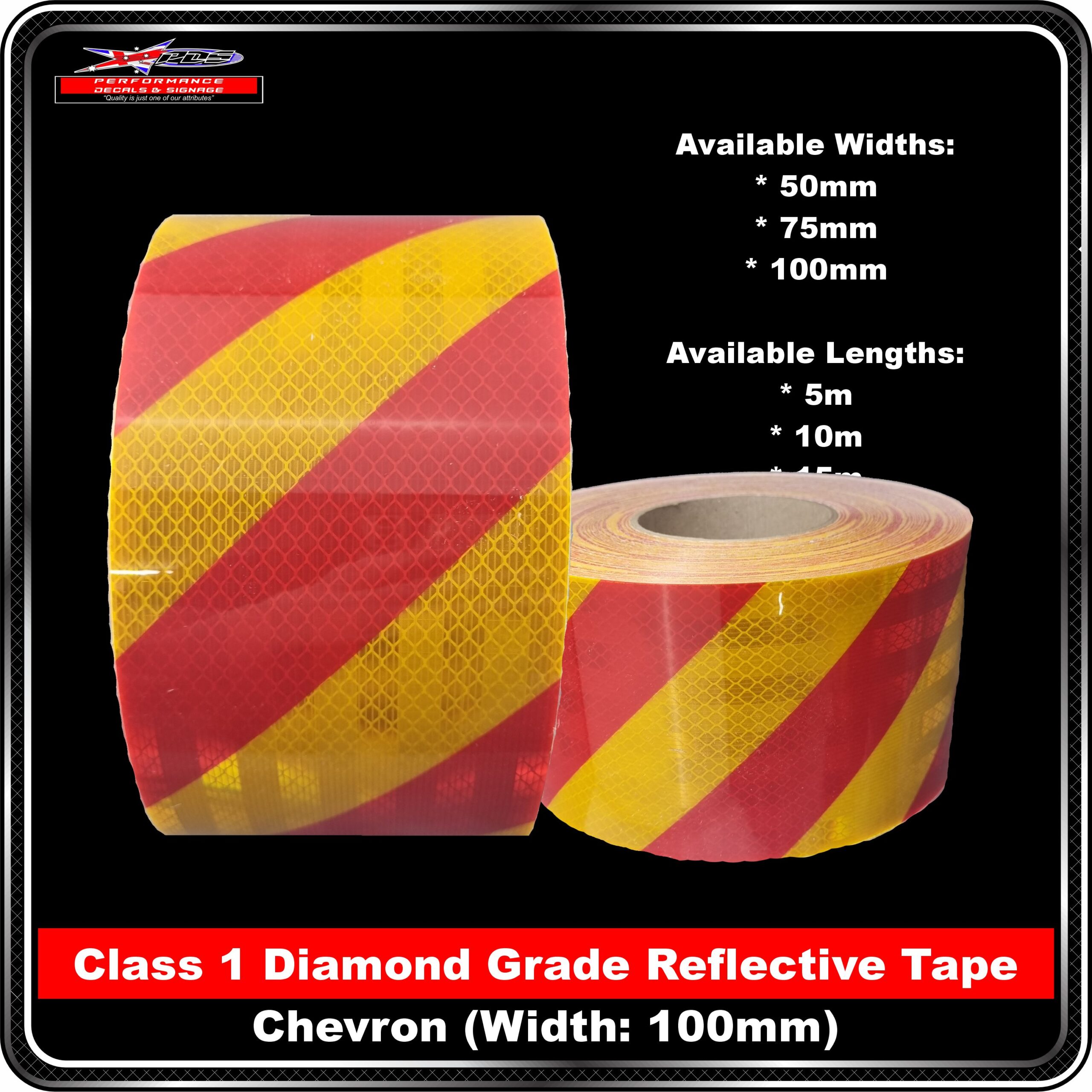 3M Red/Yellow Class1 Chevron Reflective Tape (3930 Series) - Right