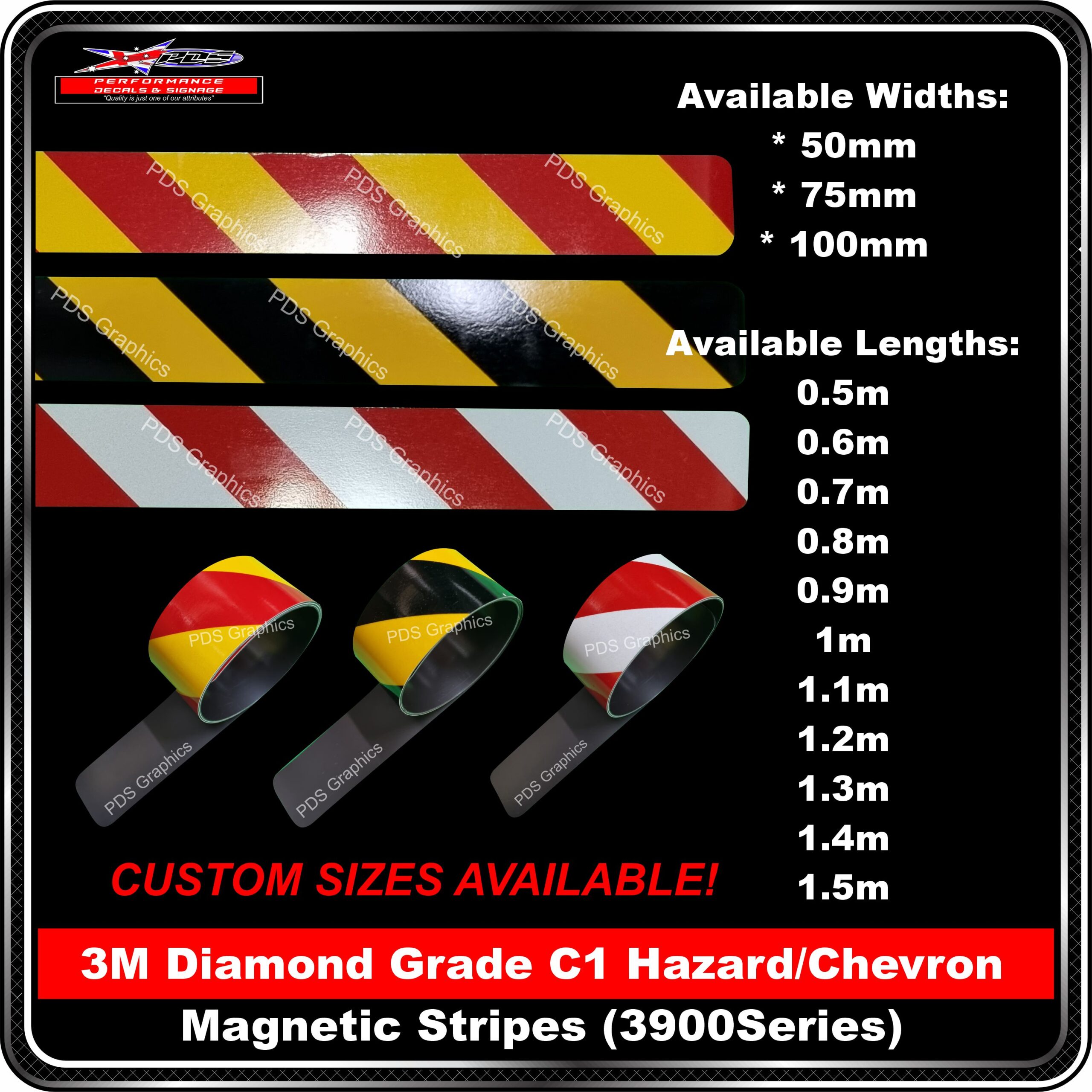 3M Diamond Grade C2 Hazard/Chevron Magnetic Stripes (3200Series)