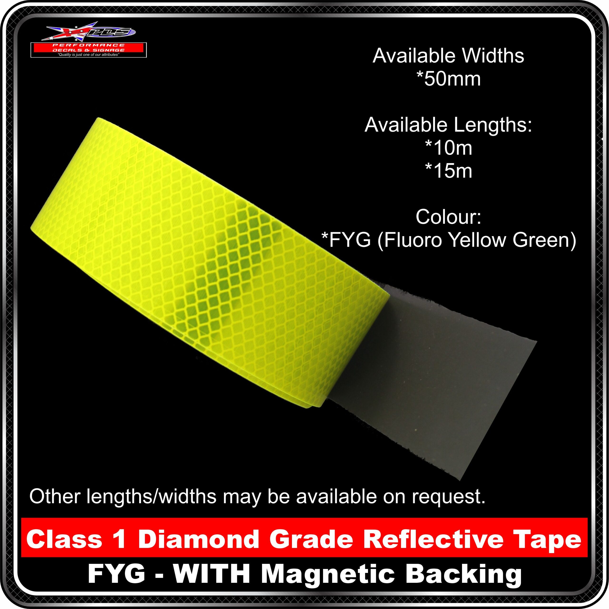 3M Diamond Grade Class 1 Reflective with Magnetic Backing (Rolls)