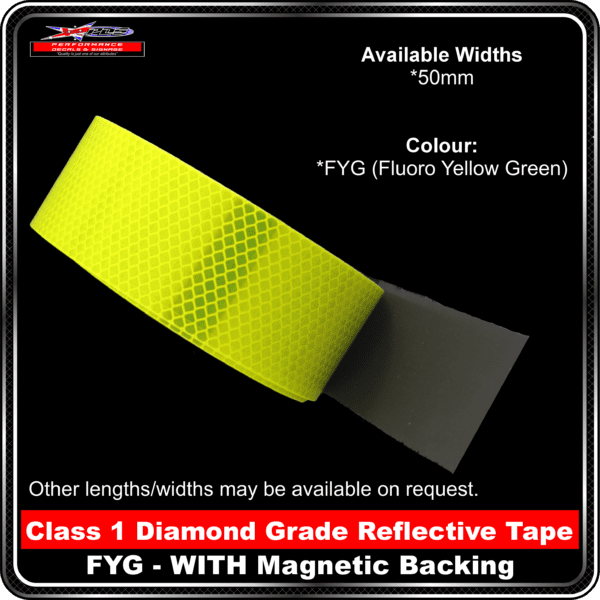 3M Diamond Grade Class 1 Reflective with Magnetic Backing (Rolls) - Magnetic Roll FYG Rolls_PDS