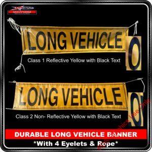DURABLE LONG VEHICLE ROAD TRAIN BANNER With 4 Eyelets & Rope PDS