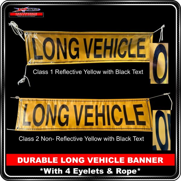 DURABLE LONG VEHICLE ROAD TRAIN BANNER With 4 Eyelets & Rope PDS