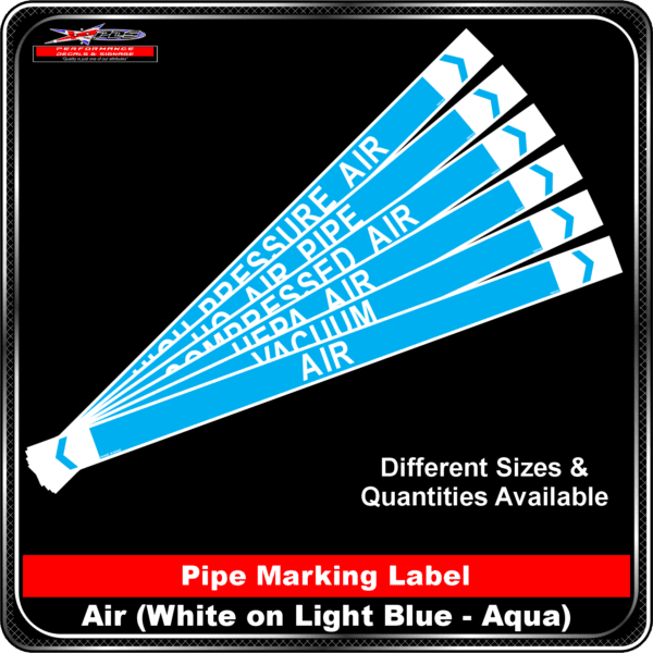 Air Pipe Markers / Pipe Labels - Light Blue / Aqua