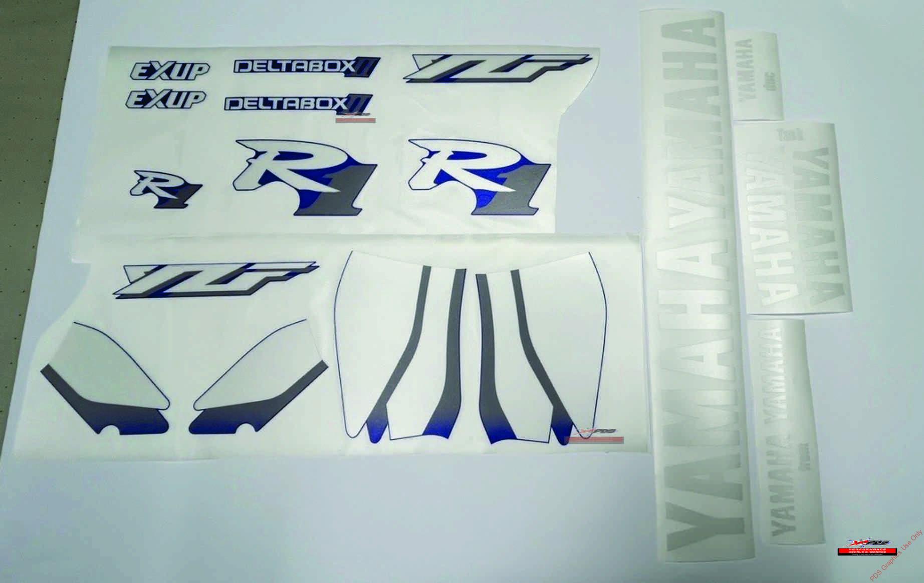 Yamaha R1 1999 Full Decal Kit - Like OEM With Fades Kit