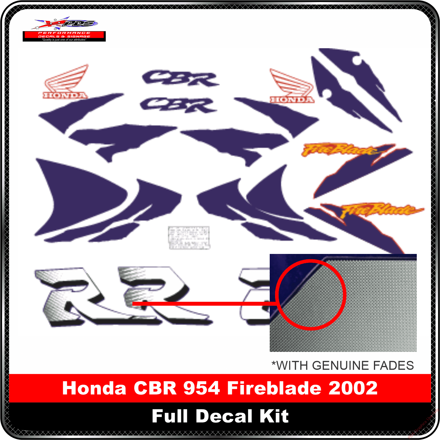 Honda CBR 900 1996-99 Full Decal Kit - Image 1