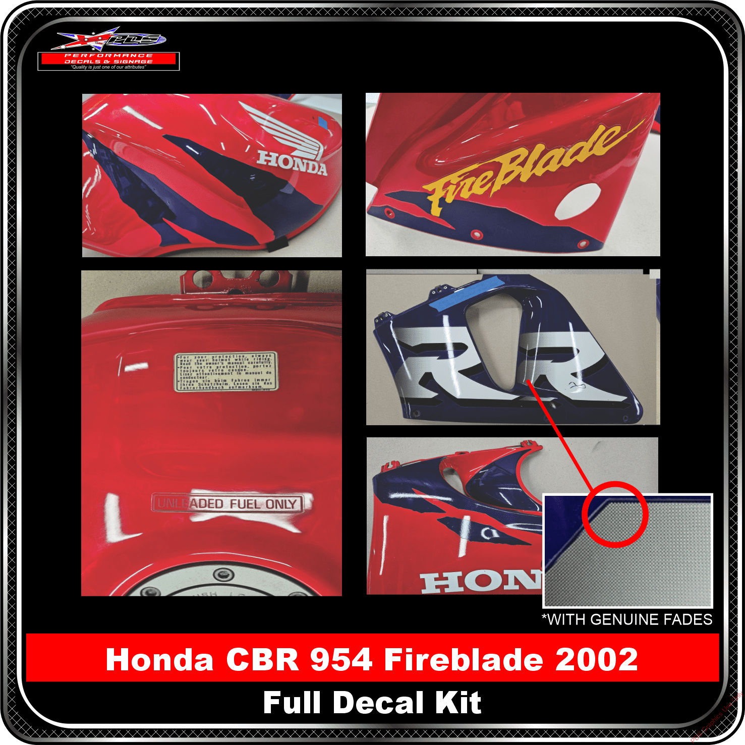 Honda CBR 900 1996-99 Full Decal Kit - Main